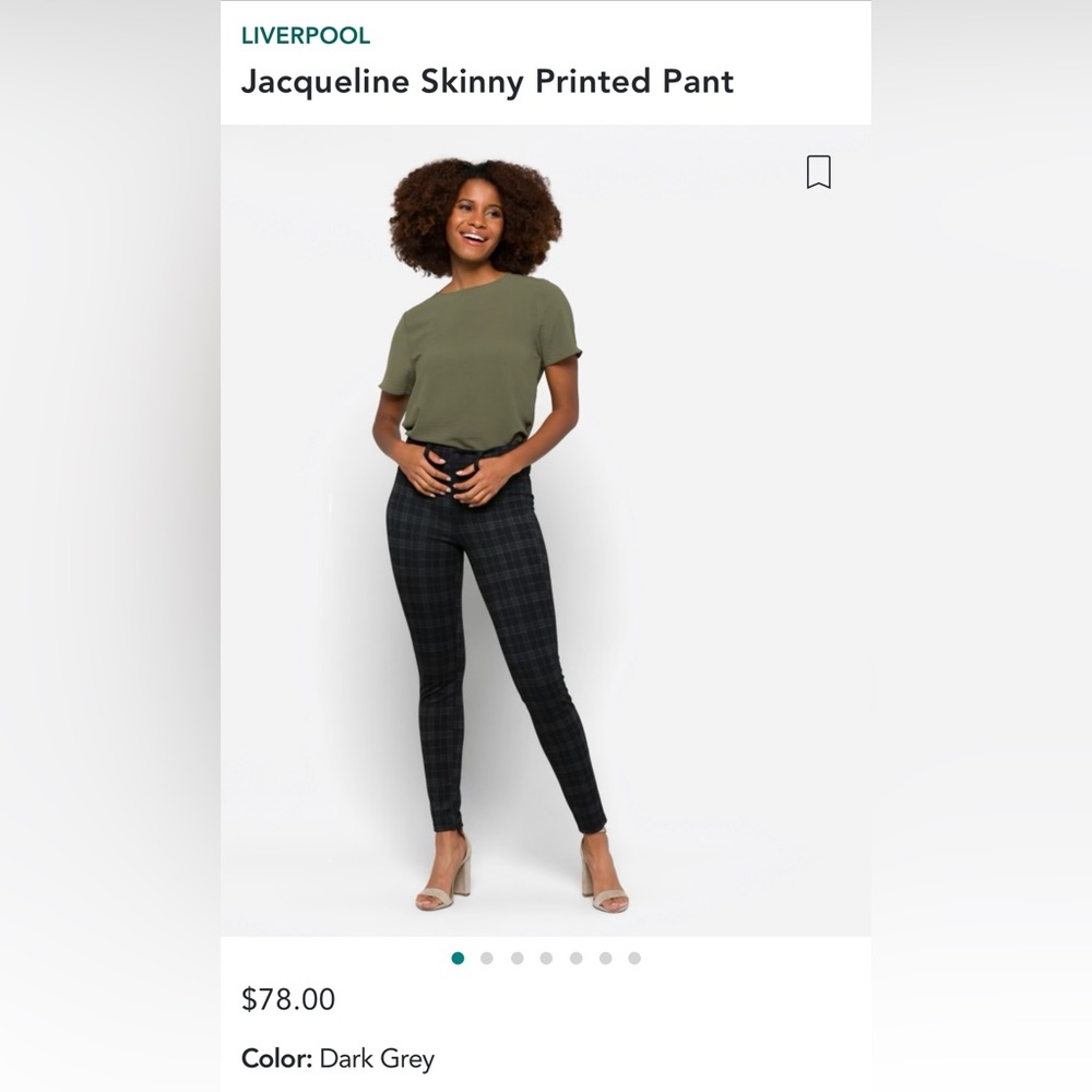 Liverpool Jacqueline Skinny Printed Pant size 12 dark grey